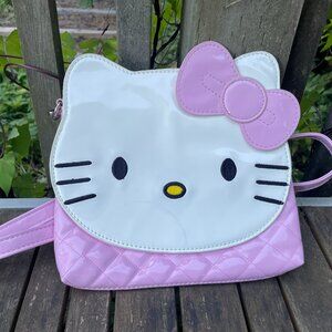 Hello Kitty Pink Quilted Crossbody Purse with Bow Sanrio Shoulder Bag  2008